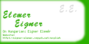elemer eigner business card