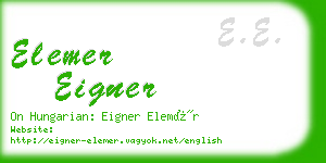 elemer eigner business card